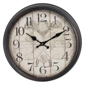 Vintage nástěnné hodiny The World – Ø 36*12 cm / 1*AA