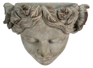 Nástěnný cementový květináč hlava ženy Florié - 25*15*20 cm