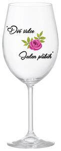 DVĚ SRDCE, JEDEN PŘÍBĚH - čirá sklenička na víno 350 ml