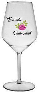 DVĚ SRDCE, JEDEN PŘÍBĚH - čirá nerozbitná sklenička na víno 470 ml