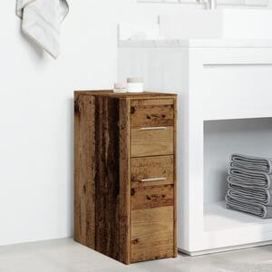 Úzká koupelnová skříňka na kolečkách old wood kompozitní dřevo