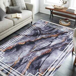 Protiskluzový koberec tmavě šedé barvy se vzorem Šířka: 120 cm | Délka: 180 cm