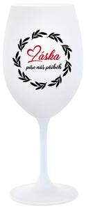 LÁSKA PÍŠE NÁŠ PŘÍBĚH - bílá sklenička na víno 350 ml