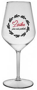 LÁSKA PÍŠE NÁŠ PŘÍBĚH - čirá nerozbitná sklenička na víno 470 ml