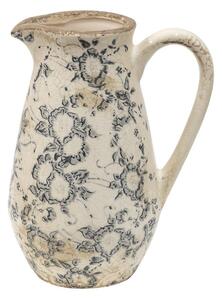 Keramický dekorační džbán se šedými květy Filon French S - 16*12*22 cm
