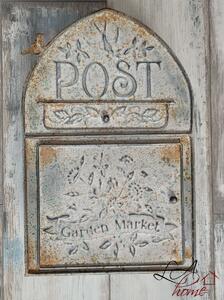 Šedá poštovní schránka s rezavou patinou Post - 25*10*40 cm
