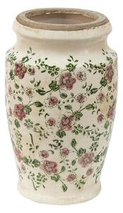 Keramická dekorační váza s růžovými květy Lillia S - Ø 15*26 cm