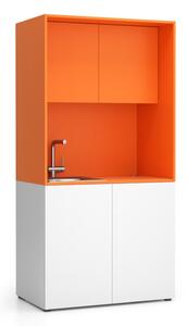 Kuchyňka NIKA se dřezem a baterií 1000 x 600 x 2000 mm, oranžová, levé