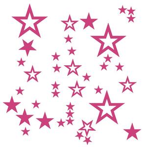 Pieris design Hvězdičky a hvězdy - sada samolepek na zeď bílá