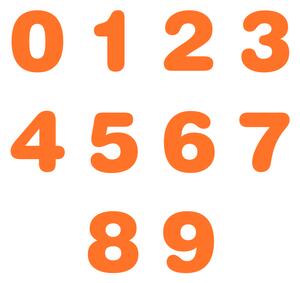 Pieris design Jednobarevná čísla - samolepka na zeď bílá