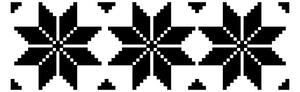 Pieris design Norský vzor hvězda - samolepící bordura bílá