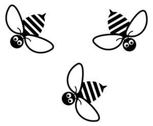 Pieris design Včely - samolepky na zeď bílá