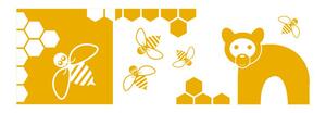 Pieris design Na medu - třídílný samolepící dětský obrázek bílá