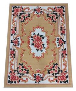 Krásný světle hnědý koberec s květinovým vzorem Šířka: 120 cm | Délka: 170 cm