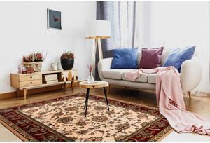 Vlněný kusový koberec Tari krémový bordó 135x200cm