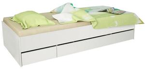 Jednolůžková postel 90 cm Matari (bílá + bílá). Vlastní profesionální přeprava až k Vám domů 794649