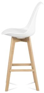 Barová židle JULIETTE bílá/buk
