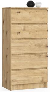 Ak furniture Komoda Kuba 60 cm - 5 šuplíků dub artisan