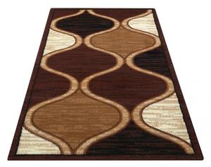 Hnědý vzorovaný koberec do obývacího pokoje Šířka: 60 cm | Délka: 100 cm