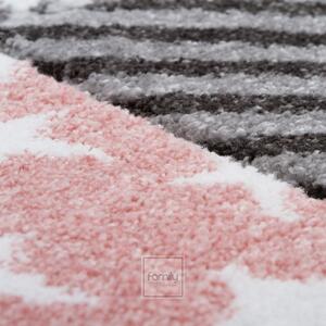 Kulatý dětský koberec se vzorem v růžové barvě Šířka: 100 cm