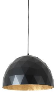 Nordic Design Černé kovové závěsné světlo Auron L se zlatými detaily