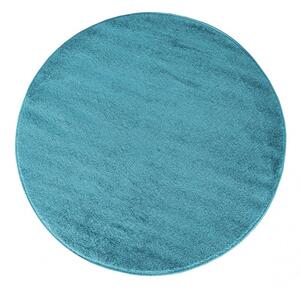 Jednobarevný kulatý koberec modré barvy Šířka: 60 cm | Délka: 60 cm