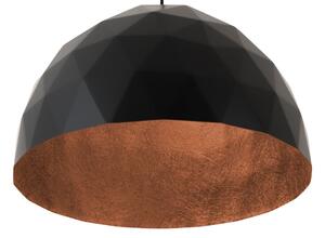Nordic Design Černé kovové závěsné světlo Auron L s měděnými detaily