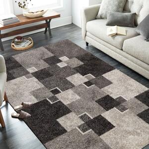 Originální koberec s motivem čtverců béžové barvy Šířka: 60 cm | Délka: 100 cm