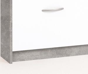 Botník Step, beton/bílý