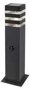 RABALUX 77026 Ankara exteriérové stojanové svítidlo/sloupek V440mm 1xE27 IP44 antracit, průhledná, soumrakový a pohybový senzor