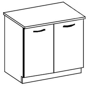 Dolní kuchyňská skříňka Bianka 80D, 80 cm, bílý lesk