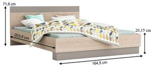 Manželská postel 160 cm Bihop (dub arizona + šedá). Vlastní profesionální přeprava až k Vám domů 808143