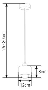 Lustr na lanku 1xE27/35W/230V pr. 12 cm černá/zlatá
