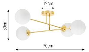 Lustr na tyči 4xE27/35W/230V pr. 70 cm zlatá