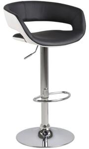 Scandi Černá koženková otočná barová židle Garry 59-80 cm