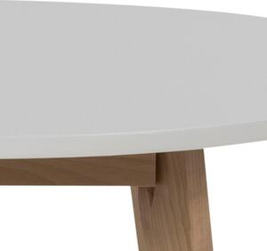Scandi Bílý kulatý jídelní stůl Corby 90 cm