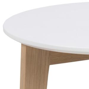Scandi Bílý set konferenčních stolků Alvin s dubovou podnoží 50/35/30 cm