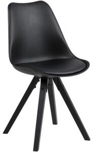 Scandi Černá plastová jídelní židle Damian s černou podnoží