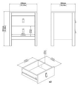 Noční stolek Alta - 43,5 x 54 x 38,5 cm | černý