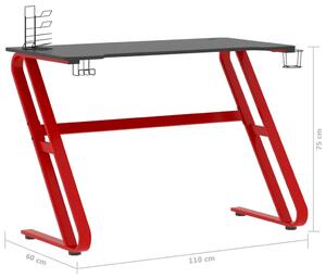 Herní stůl Steg - 110x60x75 cm | černý a červený
