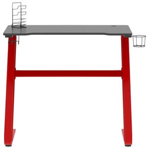 Herní stůl Steg - 90x60x75 cm | černý a červený
