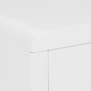 Scandi Bílý noční stolek Borono s chromovou podnoží