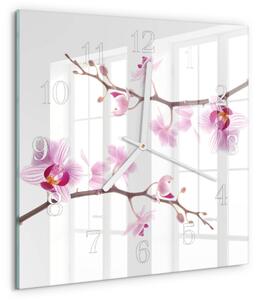 Skleněné hodiny Orchidej zskb-30x30-00079536