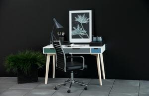 Scandi Bílý pracovní stůl Sissy 120 cm s barevnými zásuvkami