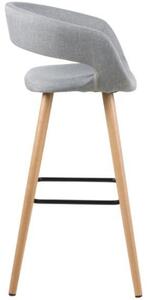 Scandi Světle šedá látková barová židle Garry 96 cm