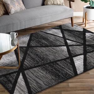 Originální vzorovaný koberec v šedě černé kombinaci Šířka: 120 cm | Délka: 170 cm