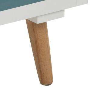 Scandi Bílý noční stolek Thess 59 cm s barevnými zásuvkami
