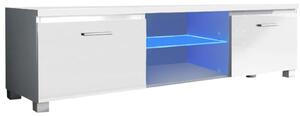 TV stolek/skříňka Linerad (bílá + extra vysoký lesk bílý) (s osvětlením). 808385