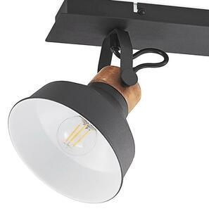 Lindby - Nefeli 2 Stropní Lampa Black/Wood - Lampemesteren