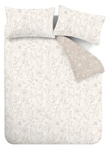 Béžové flanelové prodloužené povlečení na dvoulůžko 230x220 cm Floral Toile – Bianca